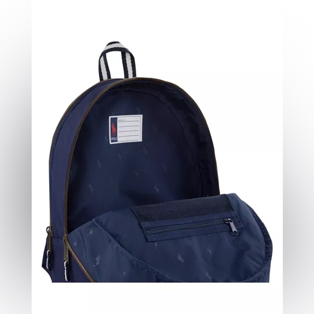 NWT Polo Ralph Lauren American flag canvas backpack Newport/Navy full-size - Picture 6 of 10